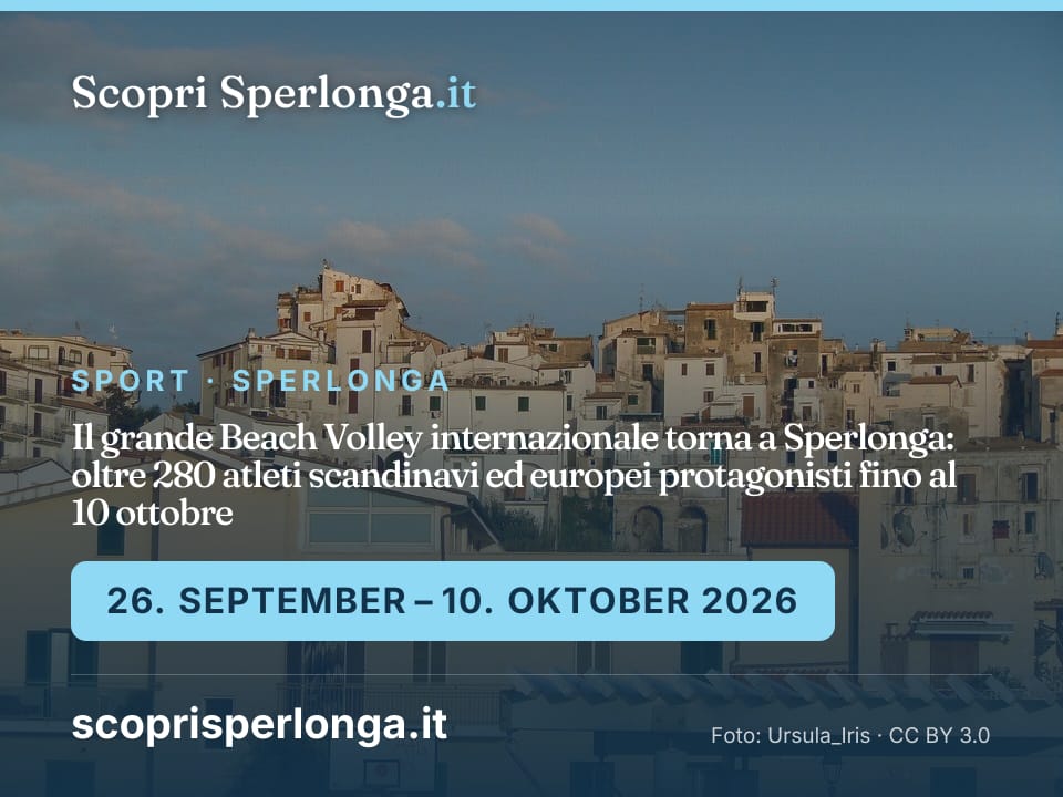 Il grande Beach Volley internazionale torna a Sperlonga: oltre 280 atleti scandinavi ed europei protagonisti fino al 10 ottobre