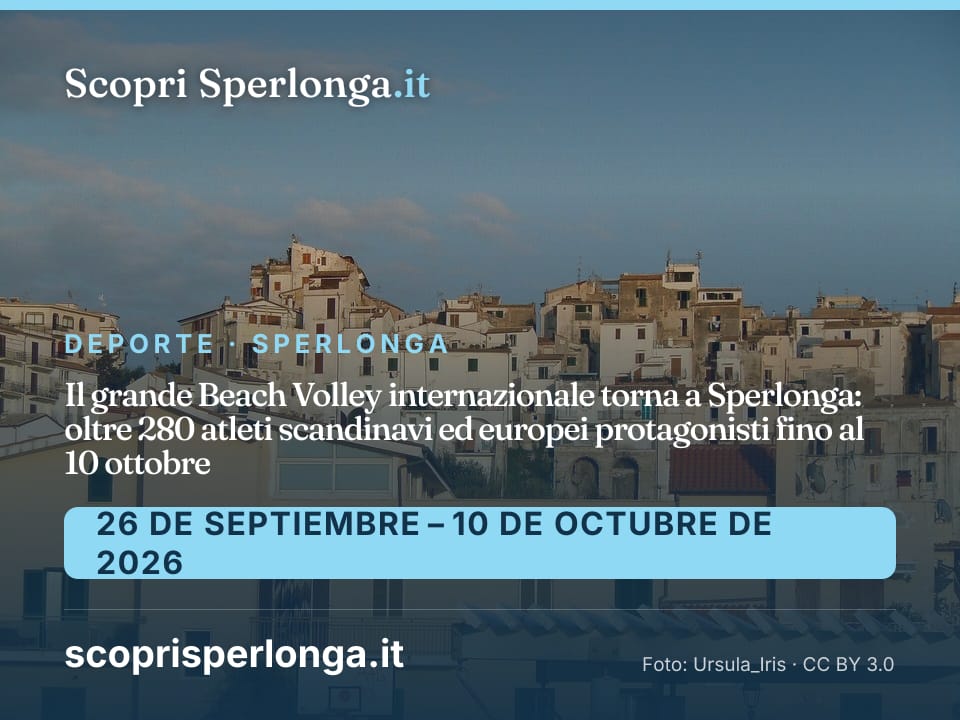 Il grande Beach Volley internazionale torna a Sperlonga: oltre 280 atleti scandinavi ed europei protagonisti fino al 10 ottobre